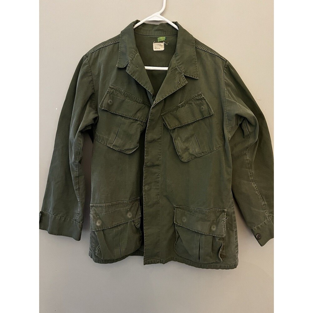Vintage 1960s US Army OG-107 2nd Pattern Tropical Combat Jungle Jacket | Poplin